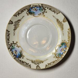 HB JAPAN Vintage Porcelain 4¾ Inch Demitasse Saucer With Gold Gilt Accents